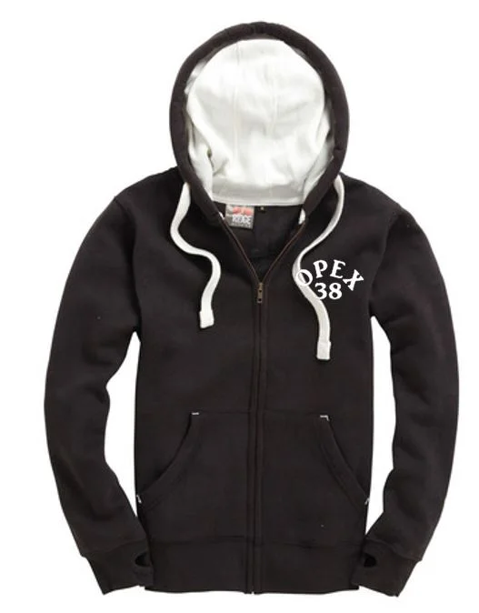 Sweat Capuche zippé contrasté peau de pêche full zip couleurs